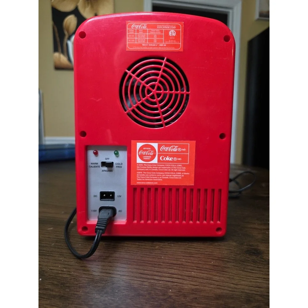 Coca-Cola Mini Fridge, 6 Can Mini Fridge, Cooler & Heater, Personal Retro Fridge